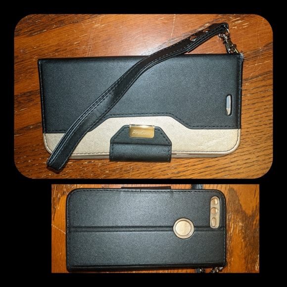 5/$25 PIXEL XL wallet cell case, NEW in package. Gold & black. Pro Case brand - Picture 1 of 5